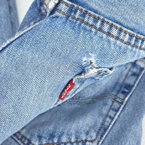 Levi's 505 Denim Jeans Men's 30x30 (30x32) Distressed Biker Regular Fit Straight - Picture 8 of 16